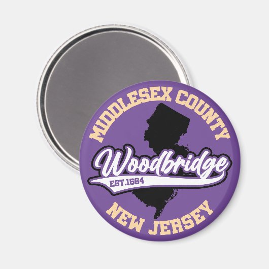 Woodbridge, New Jersey Magnet (Vorderseite/Rückseite)