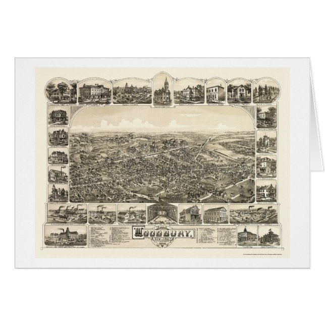 Woodbury, NJ panoramische Karte - 1886 (Vorderseite (Horizontal))