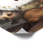 Woodchuck (Arctomys monax) Illustration Poster (Ecke)