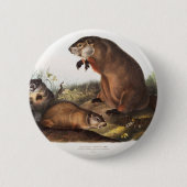 Woodchuck Camping Deko Gips Button (Vorderseite)