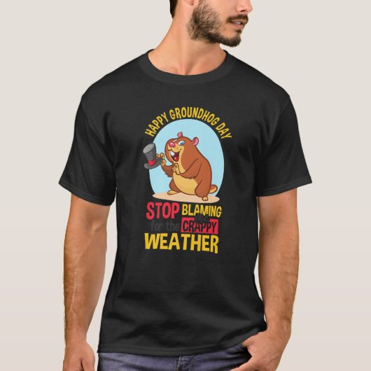 Woodchuck Happy Groundhog Day T-Shirt (Vorderseite)