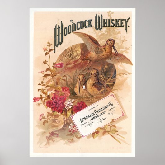 Woodcock Whiskey Vintage Werbung Poster (Vorne)
