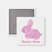 Woodcut Bunny Mama Magnet (Vorderseite/Rückseite)