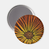 Woodcut Daisy Magnet (Vorderseite/Rückseite)