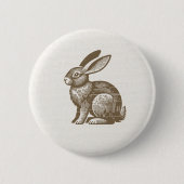 Woodcut Rabbit Button (Vorderseite)