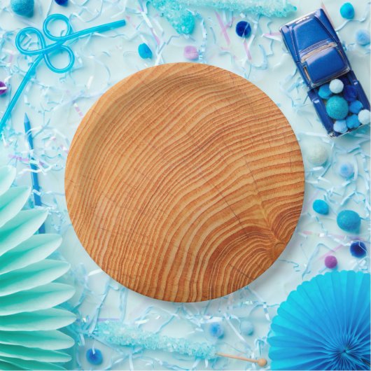 WOODCUT TIMBER PATTERN PAPPTELLER (Party)