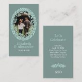 Woodcut Wreath Party Ticket (Vorne/Hinten)