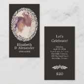 Woodcut Wreath Party Ticket - Black (Vorne/Hinten)