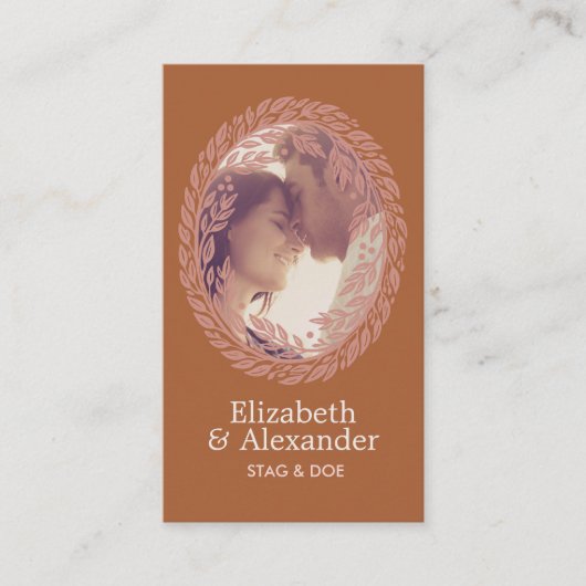 Woodcut Wreath Party Ticket - Rust (Vorderseite)