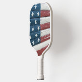 Wooden American Flag Pickleball Schläger (Links)