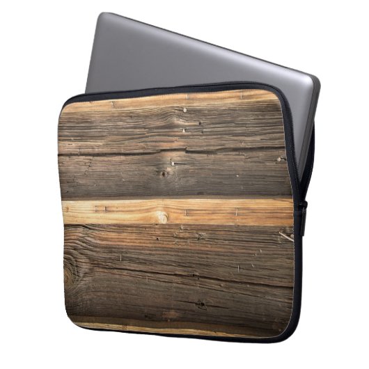 Wooden Bar Realistic Texture Laptop Sleeve (Vorderseite Links)