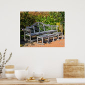 Wooden Bench in Lush Garden Poster (Küche)