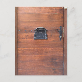 Wooden Door with Letter Slot Postkarte