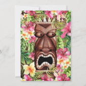 Wooden Hawaiian Tiki Luau Summer Brautparty Einladung (Rückseite)
