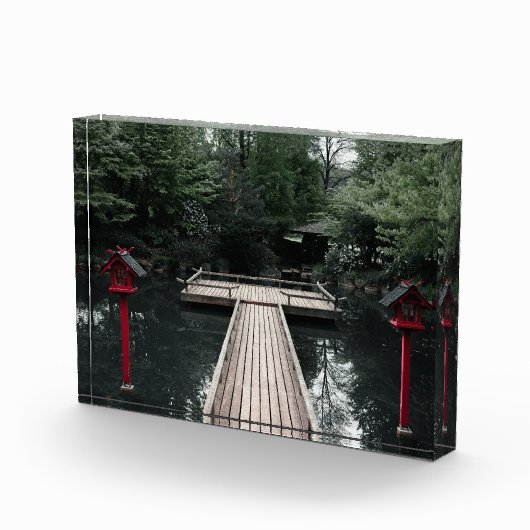 Wooden Pier framed by red Lanterns Fotoblock (Rechts)