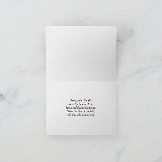 Wooden Row Boat Sympathy Thank You from Family Karte (Innenseite)