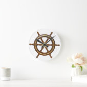 Wooden Ship Steering Wheel Round Clock Runde Wanduhr (Zuhause)
