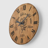 Wooden Style Wild Rose Wall Clock for Mom Große Wanduhr (Winkel)