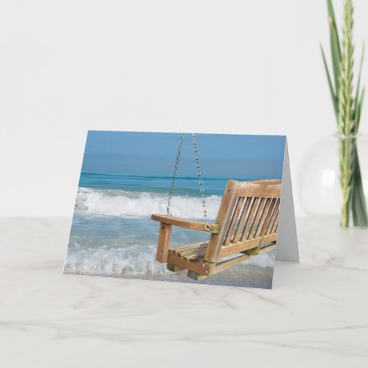 wooden swing and ocean view karte (Vorderseite)