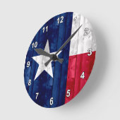 Wooden Texan Flag Runde Wanduhr (Winkel)