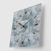 Wooden textured patches elemente natural design wo quadratische wanduhr (Winkel)