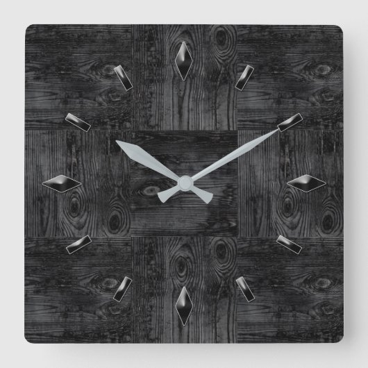 Wooden textured patches elemente natural design wo quadratische wanduhr (Vorderseite)