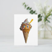 Wooden wall painting with ice cream design. postkarte (Stehend Vorderseite)