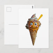 Wooden wall painting with ice cream design. postkarte (Vorne/Hinten)