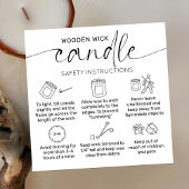 Wooden Wick Candle Care Thank You Card Elegant Quadratische Visitenkarte