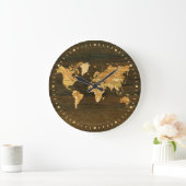 Wooden World Map Große Wanduhr (Zuhause)
