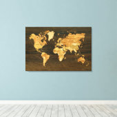 Wooden World Map Leinwanddruck (Insitu (Holzboden))