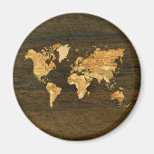 Wooden World Map Magnet (Vorne)
