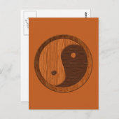 Wooden Yin Yang Postkarte (Vorne/Hinten)