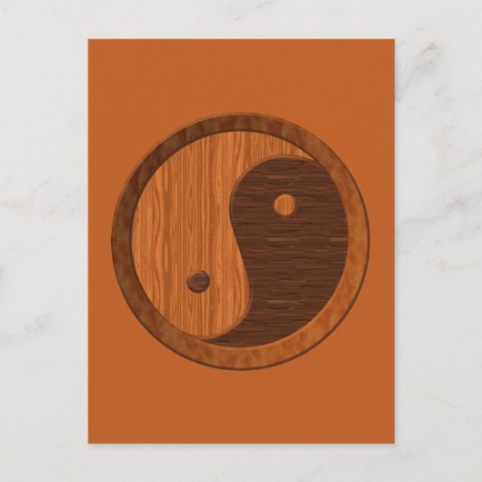 Wooden Yin Yang Postkarte (Vorderseite)