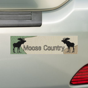 Woodgrain Camo Moose Country Silhouette Autoaufkleber
