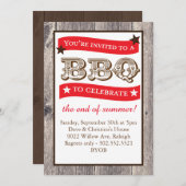 Woodgrain-Hinterhof GRILLEN Einladung (Vorne/Hinten)