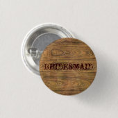 Woodgrain-rustikale Landcowboybrautjungfer Button (Vorne & Hinten)
