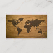 Woodgrain-strukturierte Weltkarte Visitenkarte (Rückseite)