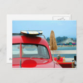 Woodie am Strand Postkarte (Vorne/Hinten)