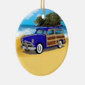 Woodie surfen mit Weihnachtsbaum Keramik Ornament (Rechts)