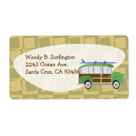 Woodie Wagon Fifties Surf Cartoon Spaß