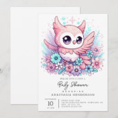 Woodland Adorable Owl Babydusche Einladung (Vorne/Hinten)