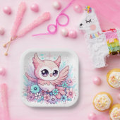 Woodland Adorable Owl Babydusche Pappteller (Party)