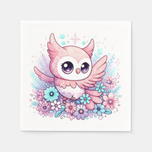 Woodland Adorable Owl Babydusche Serviette