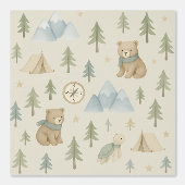 Woodland Adventure Boy Kinderzimmer Wallpaper Bear Tapete (Vorderseite)