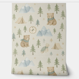 Woodland Adventure Boy Kinderzimmer Wallpaper Bear Tapete