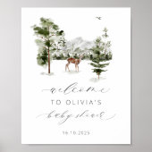 Woodland Adventure erwartet Baby Shower Begrüßung Poster (Vorne)