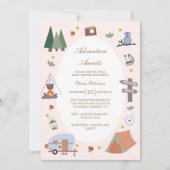 Woodland Adventure erwartet Camping Baby Shower Einladung (Vorderseite)