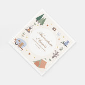 Woodland Adventure erwartet Camping Baby Shower Serviette (Ecke)