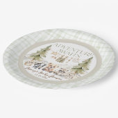 Woodland Adventure Oh Boy Baby Shower Pappteller (Schrägansicht)